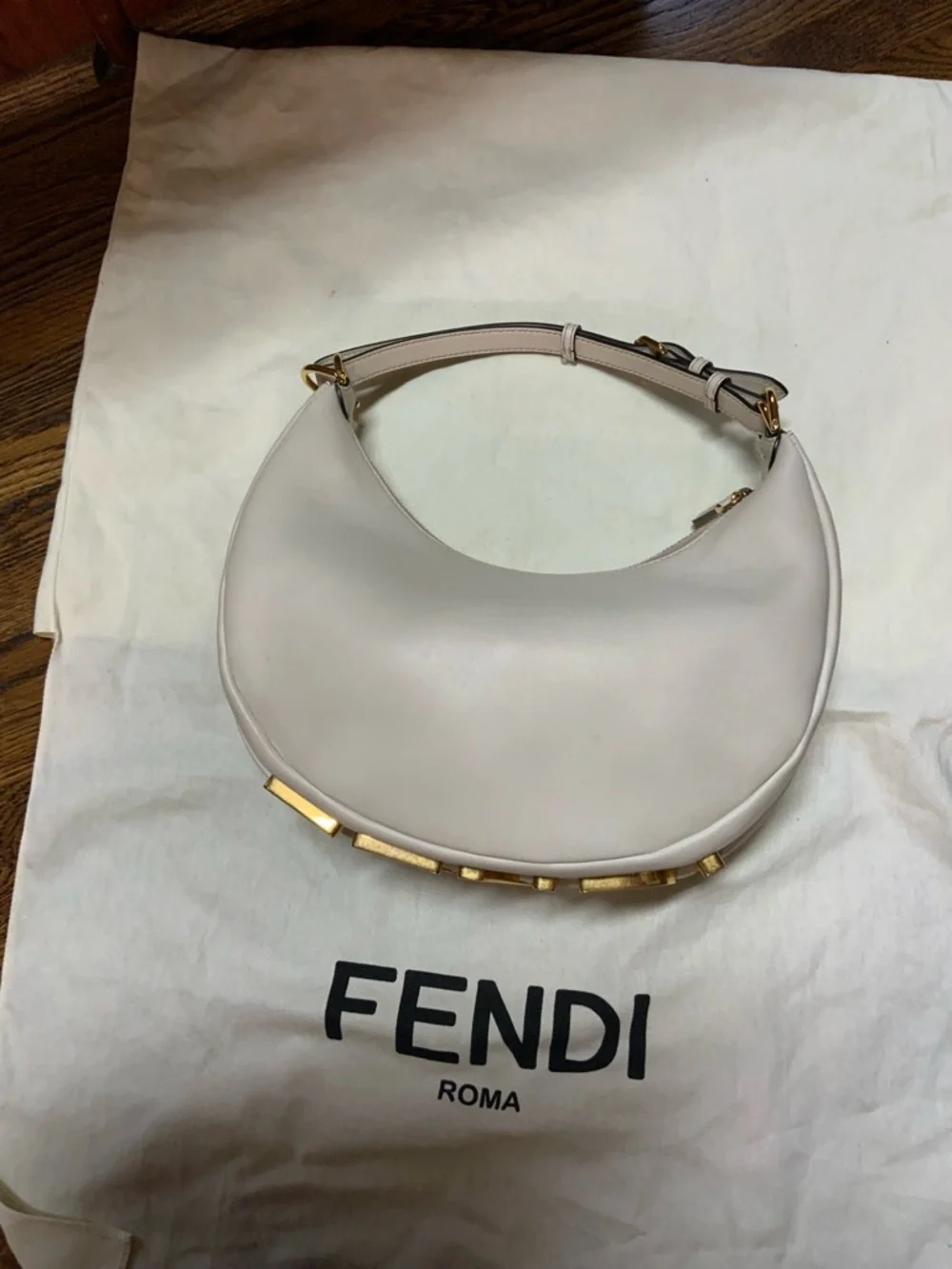 FENDI Fendigraphy Leather Hobo Bag